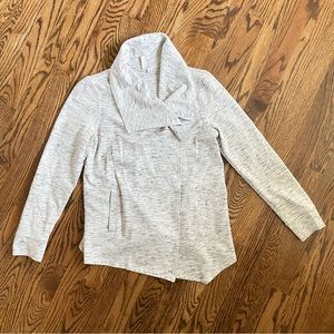 Kensie Asymmetric Cardigan Moto Jacket Grey Women Small Artsy Boho Spring